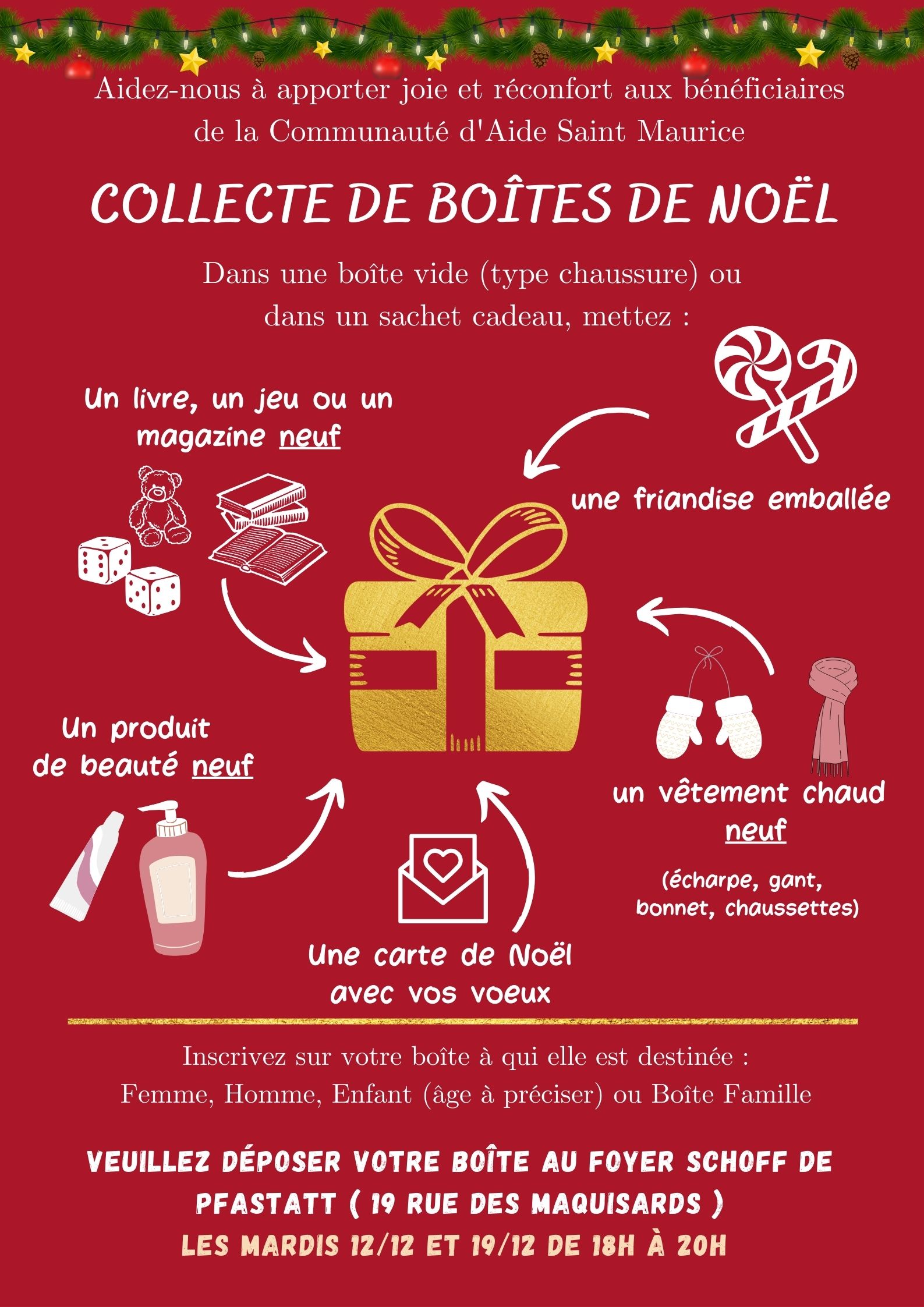 affiche et visuels pour les boîtes de noel
