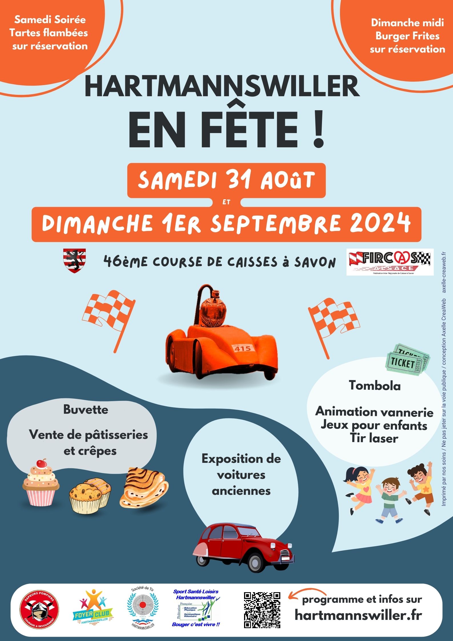 affiche et visuels pour la fête du village 2024
