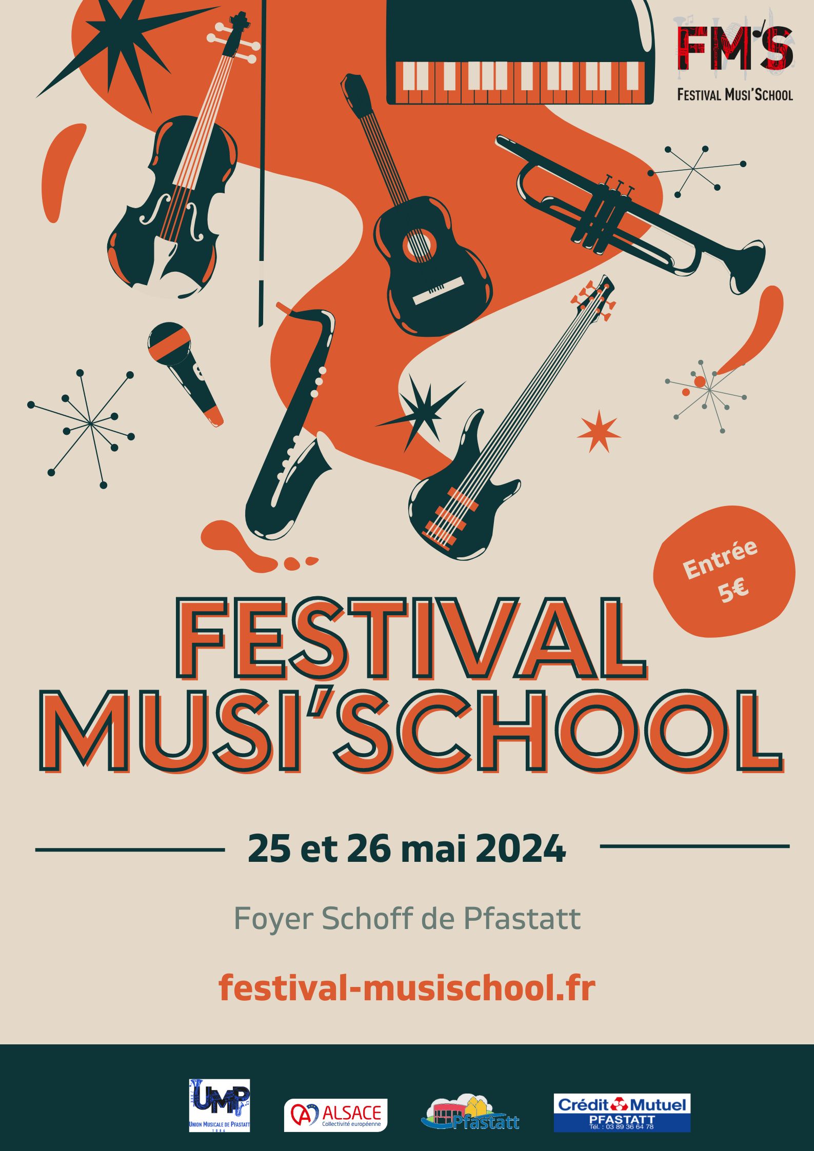 affiche pour le festival musischool à pfastatt en 2024