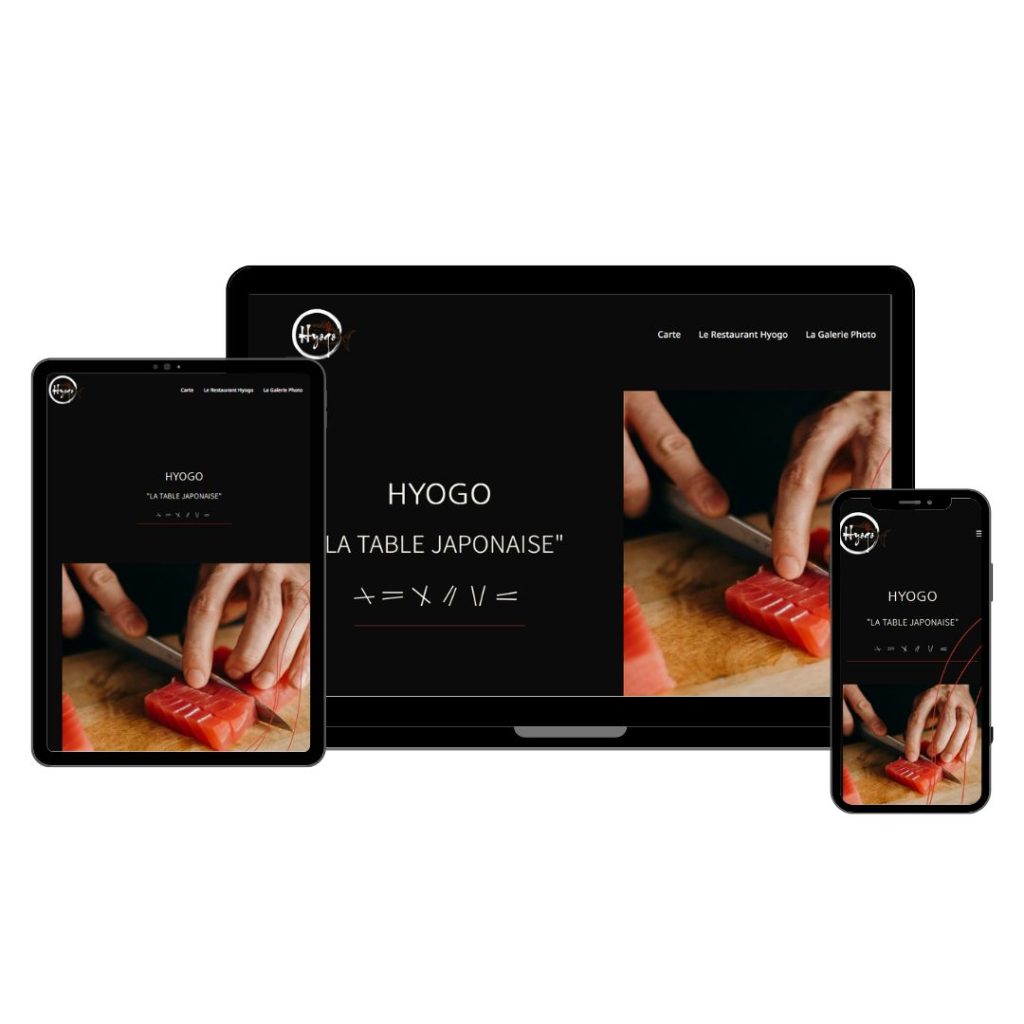site internet du restaurant hyogo sur plusieurs appareils responsive