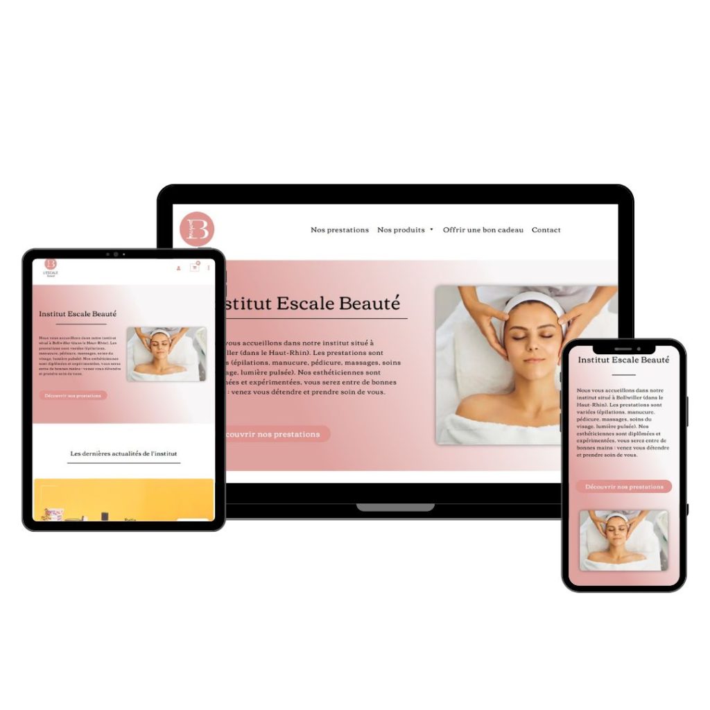 mockup du site internet boutique en ligne