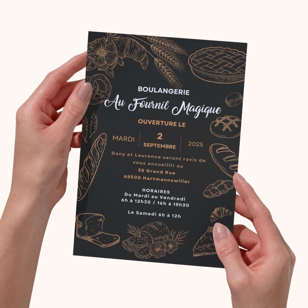 flyer pour annoncer l'ouverture de la boulangerie de hartmannswiller